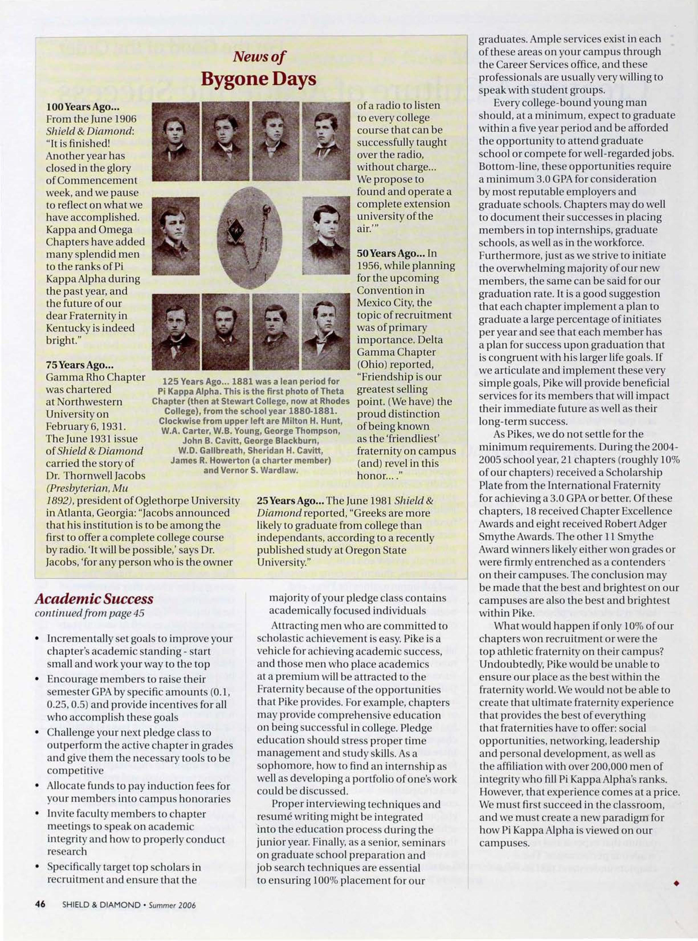 News Of Bygone Days, Summer 2006